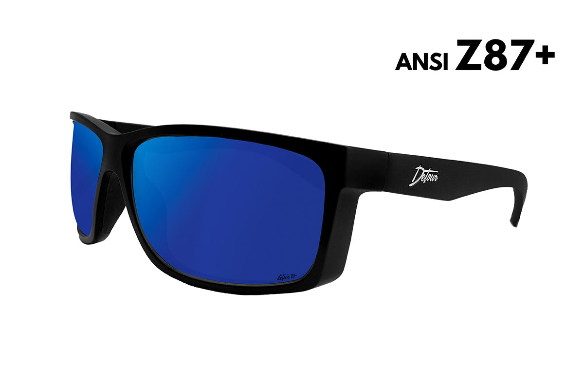 Breach - Matte Black - Deep Blue Polarized ANSI Z87+