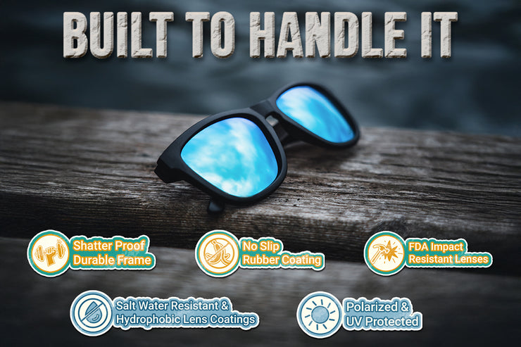 Matte Black - Electric Blue Lens Polarized - Essentials