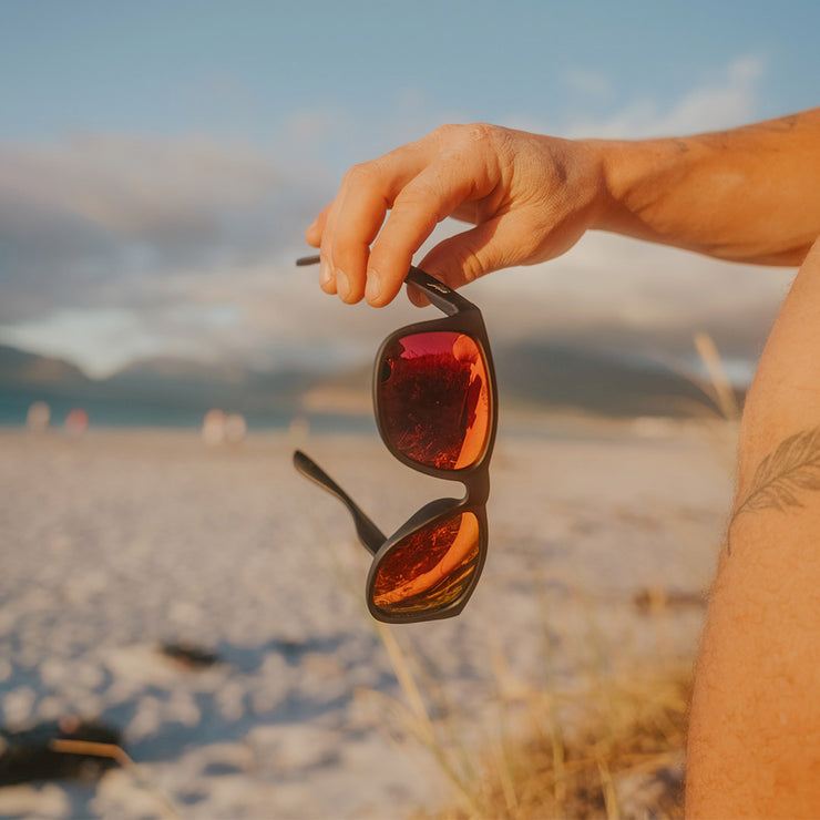 Eminence - Matte Black - Red Sunset Lens Polarized