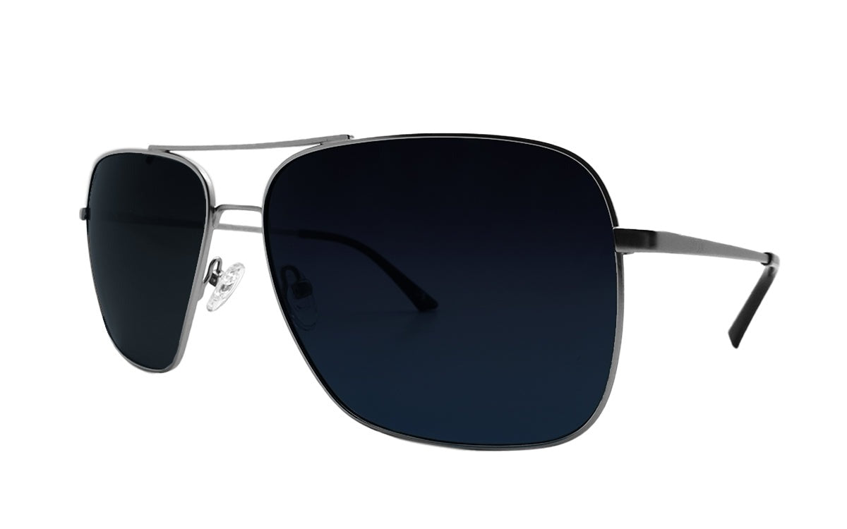 Coastal XL - Matte Silver - Blue Gradient Polarized