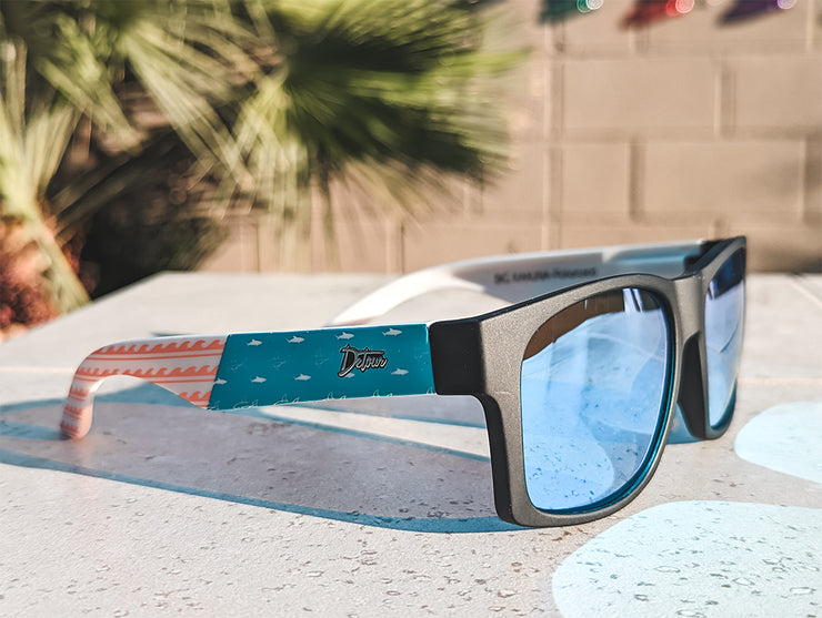 Big Kahuna -Sharks & Stripes - Electric Blue Polarized