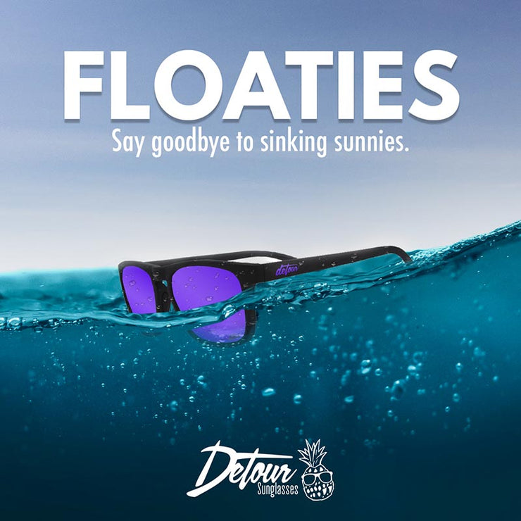 Floaties - Matte Black - Purple Polarized